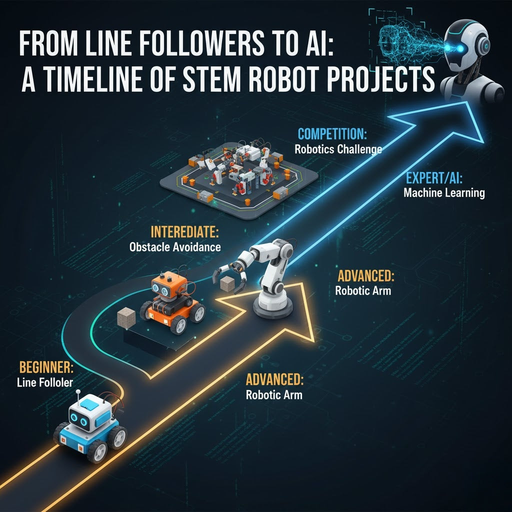 From Line Followers to AI: A Timeline of the Best STEM Robot Projects for Every Level
